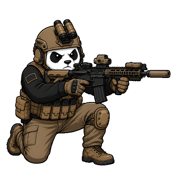 TRIGR tactical panda mascot